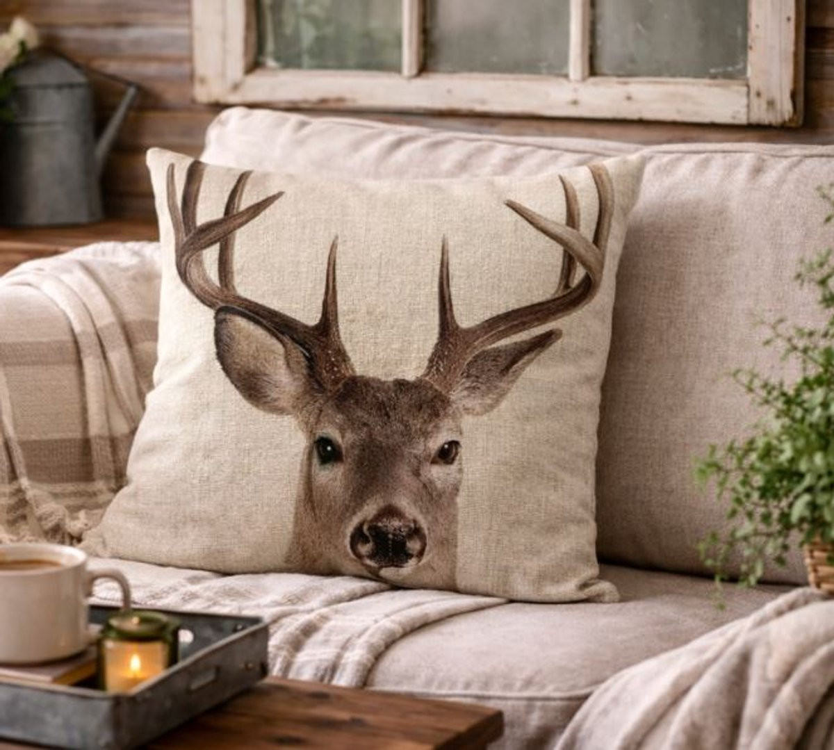 Canvas Wildlife Portraits Collection Kussenhoes - Hert - 45 x 45 cm