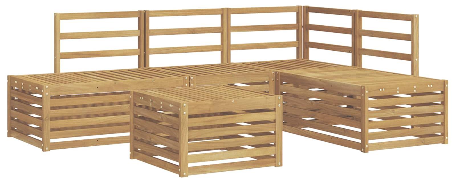 vidaXL Outdoor-Sofagarnitur 5 Stück Weiß