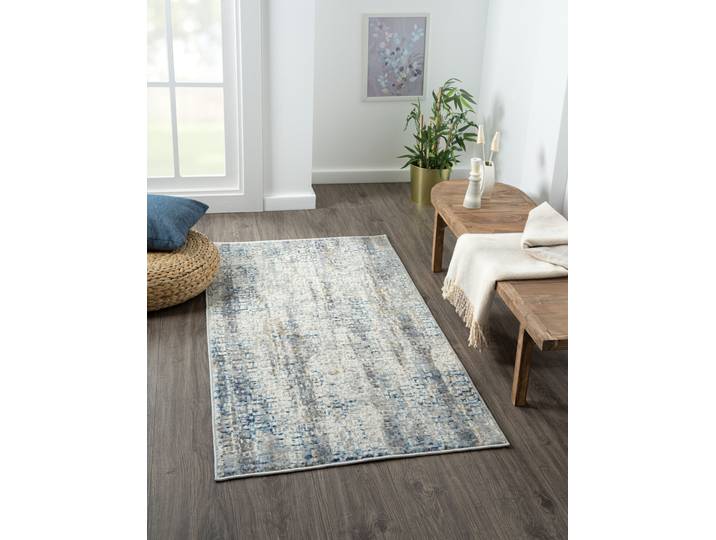 Teppich My Look 2 , blau (beige, hellgrau, blau), B:80cm H:8mm L:150cm, Polyester, MYFLAIR MÖBEL & ACCESSOIRES, Teppiche, Teppich, Kurzflor, modernes Design, besonders weich, auch in rund erhältlich
