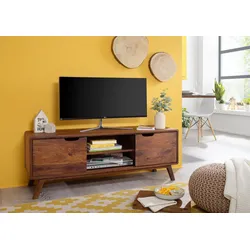TV-Board Sheesham 134x40x48 walnuss gewachst MALMÖ 2 #119
