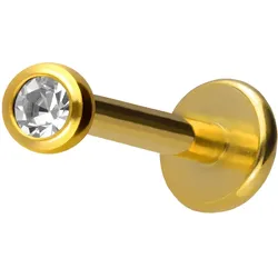 Titan Labret mit Innengewinde KRISTALL
