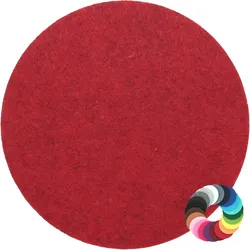 BIASTO - Premium Filz Untersetzer - rund 15cm - Farbe: rot-meliert (HF032). Design Glas-Untersetzer für Getränke, Tisch, Bar, Tasse, Vase