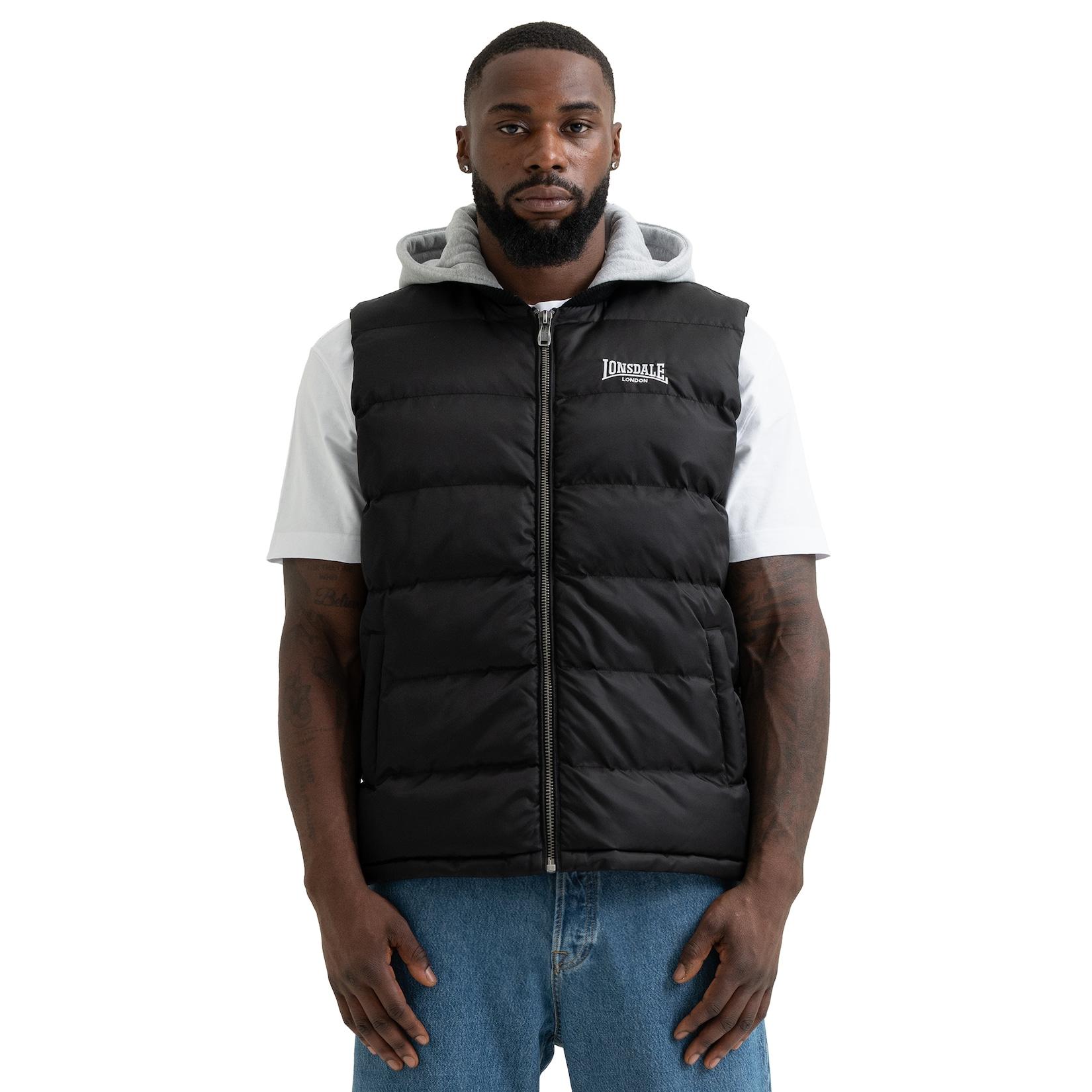 Lonsdale Herren Weste mit Kapuze normale Passform MUDCHUTE