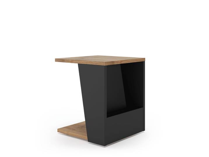 Table d'appoint noyer et noir laqué H46
