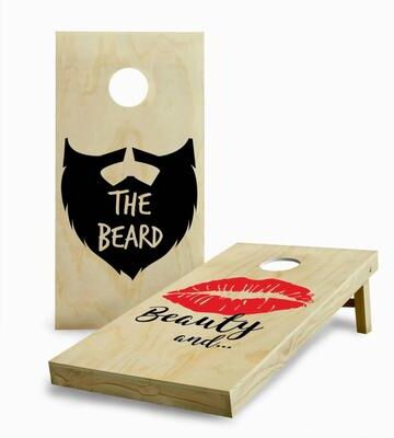 Skip's Garage Beauty and the Beard Regulation 2x4 Cornhole Game Set