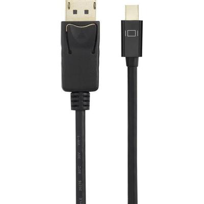 Renkforce Mini-DisplayPort / DisplayPort Adapterkabel Mini DisplayPort Stecker, DisplayPort Stecker 1.50m Schwarz RF-4538174