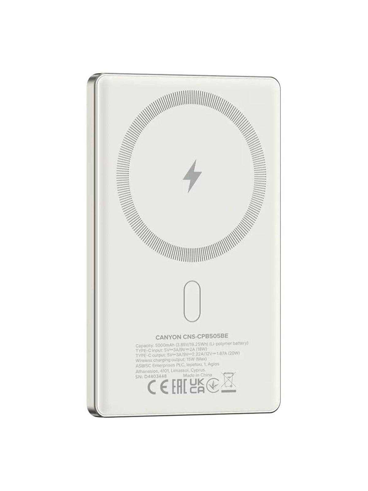 Canyon OnPower 505 MagSafe Powerbank 5000 mAh, Bei - 5000 mAh