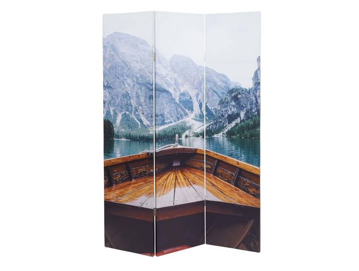 Foto-Paravent HWC-A83, Raumteiler Trennwand Sichtschutz, MVG-zertifiziert 180x121cm Boot