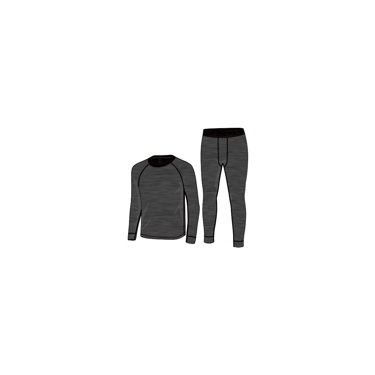 Whistler Farsund M Wool Baselayer Set dark grey melange (1011) L W253995-1011-L