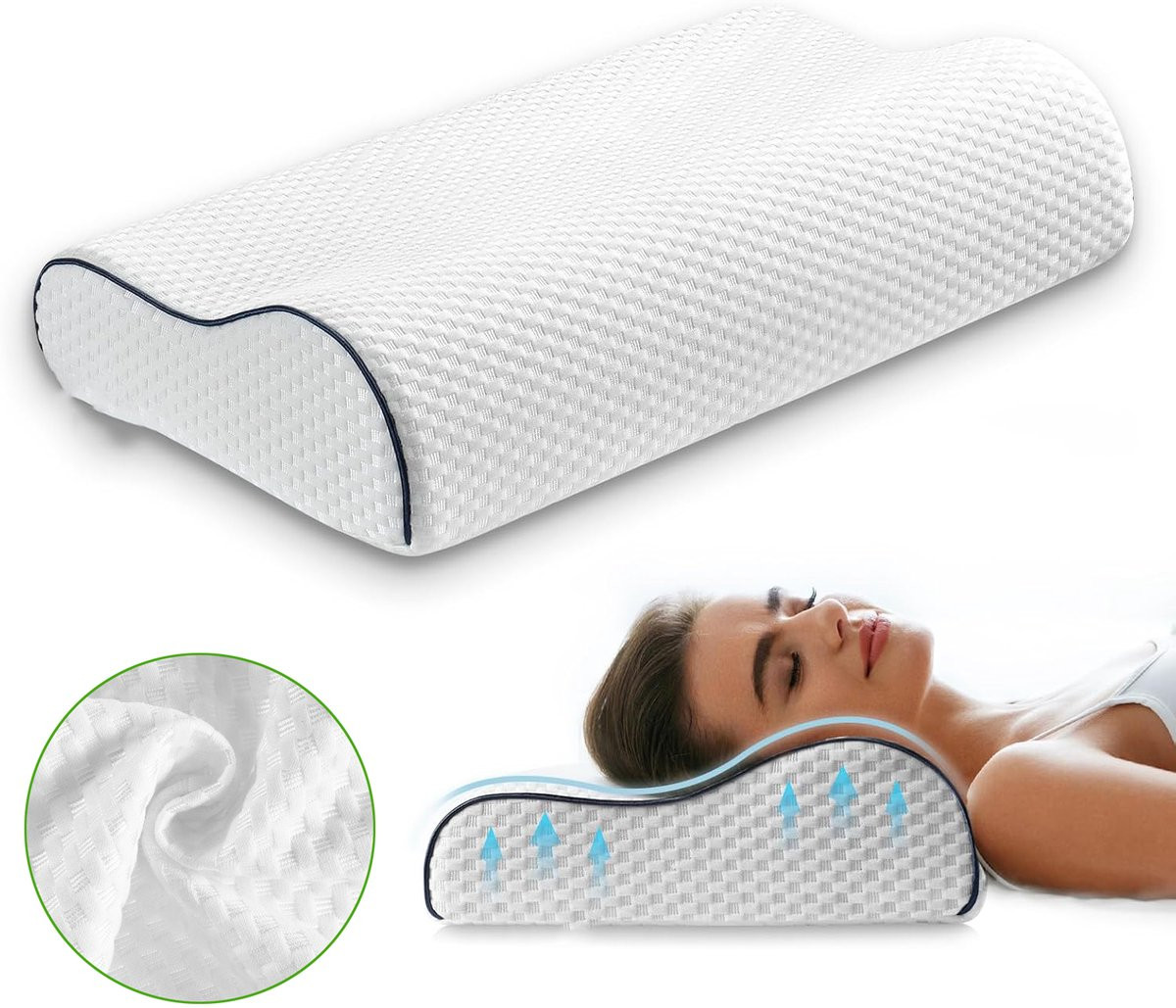 Ergonomisch Orthopedisch Traagschuim Nekkussen voor Volwassenen