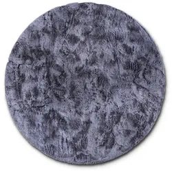 Fellteppich Imitat Melange Ø 160 cm Polyester Grau