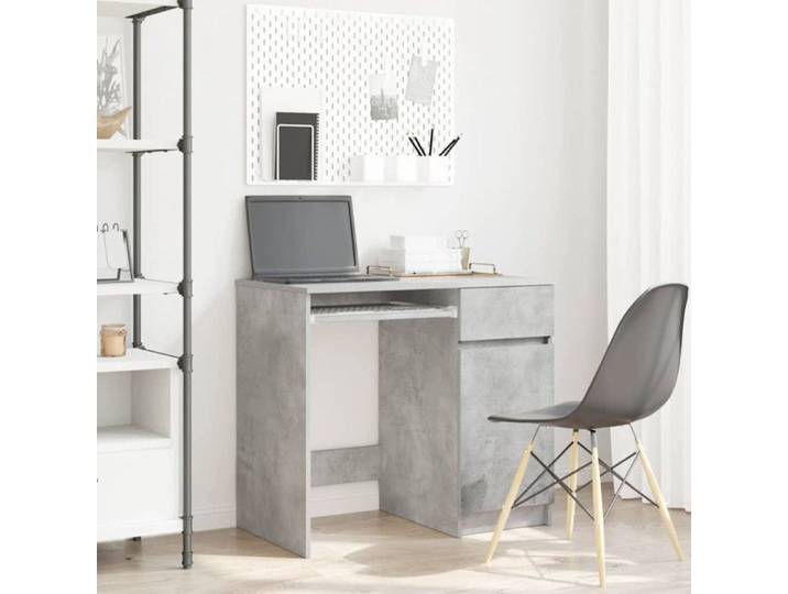 Bureau gris béton 86x49x76 cm bois d ingénierie