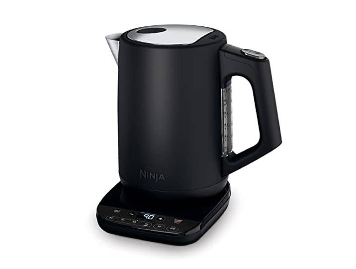 Ninja Wasserkocher Perfect Temperature, 1,7L, LED-Anzeige, Wasserkocher mit Schnellkoch-Funktion und verschiedenen Temperatureinstellungen, Mattschwarz KT200EU, Schwarz