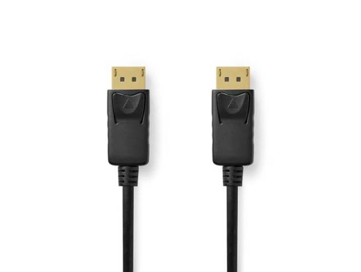 NEDIS DisplayPort-kabel - DisplayPort-stekker - DisplayPort-stekker - 8K @60Hz - vernikkeld - 2.00 m - rond - PVC - zwart - label