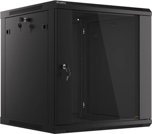 Lanberg Rack Wandschrank 19" 12U/600X600 Glastür schwarz