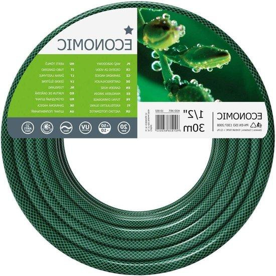 Groene flexibele tuinslang van 3-laags polyester, 1/2 inch, 30 meter