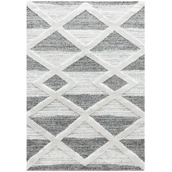 Carpetsale24 Teppich 120x170 cm Grau, Hochflor Wohnzimmer Teppich, Weich & Flauschig, Skandinavisch Boho Stil, Langflor Shaggy, Boho Design