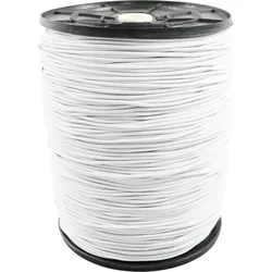 Gummischnur 2,2 mm weiß, Latex, Polyester
