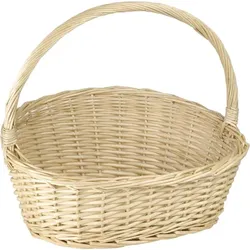 Korb mit Henkel, Vollweide, Höhe: 150/450 mm, Länge: 480 mm, Breite: 400 mm