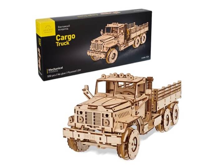UGEARS Cargo Truck 3D houten puzzels voor volwassenen - Hobbys voor mannen om te bouwen - Autobouwset voor volwassenen - 3D-puzzel voor volwassenen