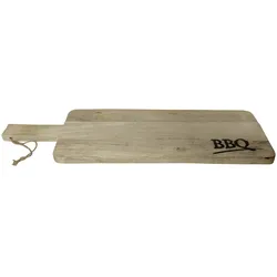 Mangoholz Schneidebrett - Servierbrett mit BBQ Aufdruck - 60x20x2cm - Robust & widerstandsfähig - Für Obst, Gemüse, Brot & Frühstück