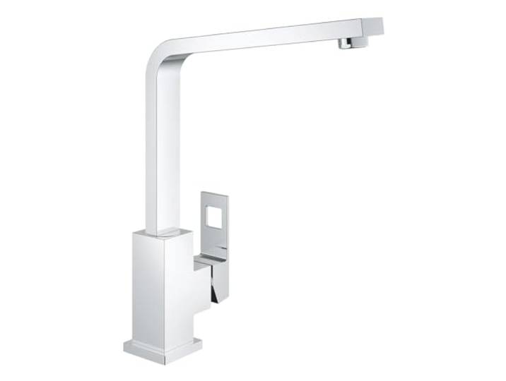 GROHE Eurocube, Küchenarmatur mit hohem Auslauf, 90° schwenkbar Wasserhahn Küche für große Töpfe, hochwertige Keramikkartusche, einfache Montage (chrom, 31255000)
