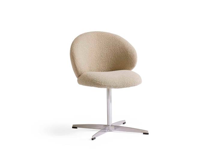 Swivo Esszimmerstuhl, Drehfunktion Amiya Bouclé Beige