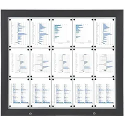 Schaukasten 15x A4 schwarz Alu Infokasten Plakatschaukasten wetterfest aussen