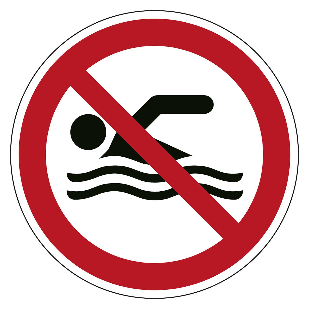Brady ISO-Sicherheitsschild - Schwimmen verboten (P/P049/NT/ALU-DIA100-1)