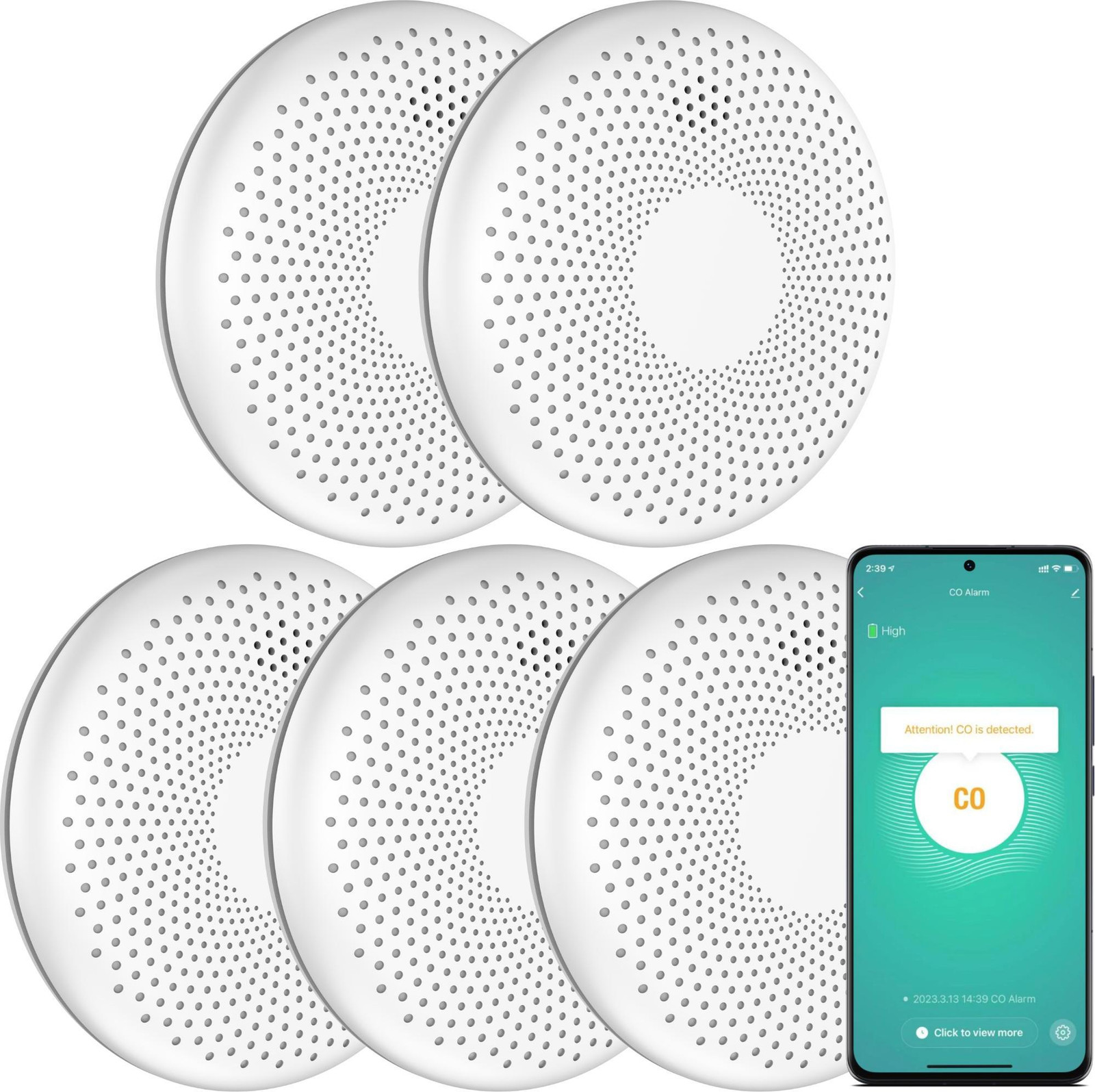 Aroha Electronics Smart Connect Slimme Combimelder - 5 Set