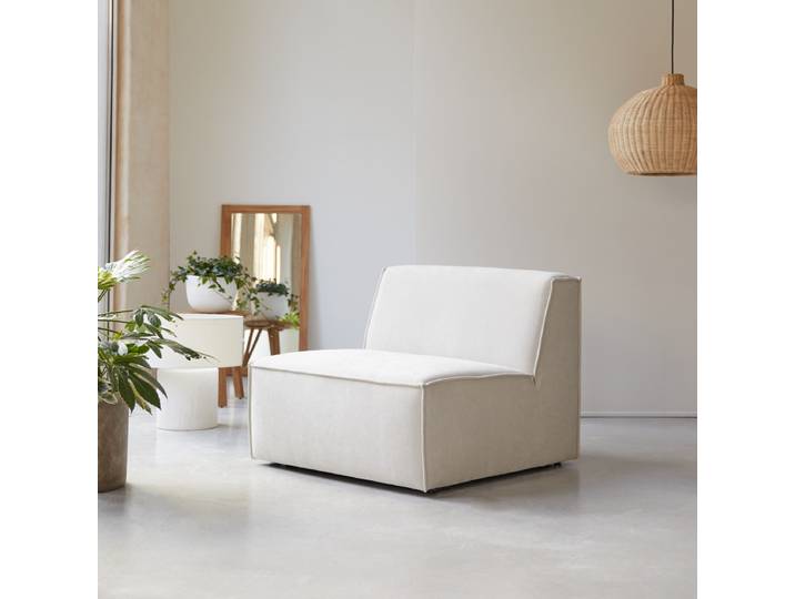 Modulsessel Dario mit beigefarbenem Stoffbezug - Beige
