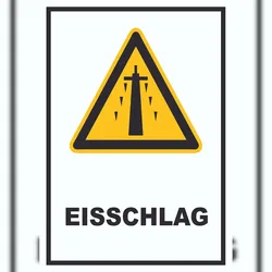 Eisschlag Schild A3 Rückseite selbstklebend