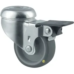 Antistatisches drehbares Armaturenrad TENTE mit Bremse, 50 mm, Mittelloch, graues Gummi