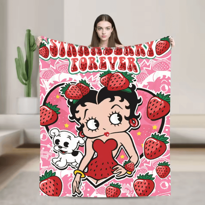 Inspire Curations Betty Boop Soft Plush Flannel Throw Blanket 15 127x153cm