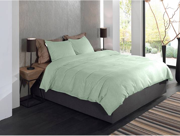Flanell-Bettwäsche Spina 200 x 260 cm + 2 Kissen 60 x 70 cm Grün/Grün