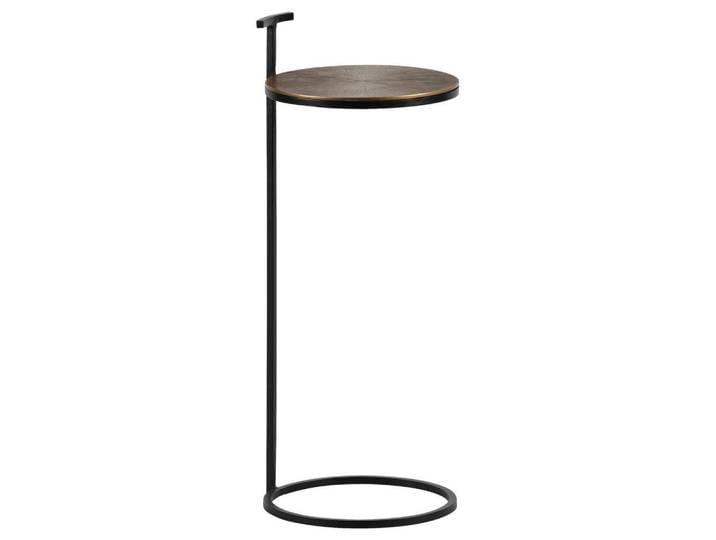 Livetastic Beistelltisch Position, Schwarz, Messing, Metall, rund, Rundrohr, 26x64x26 cm, Wohnzimmer, Wohnzimmertische, Beistelltische, Beistelltische Metall