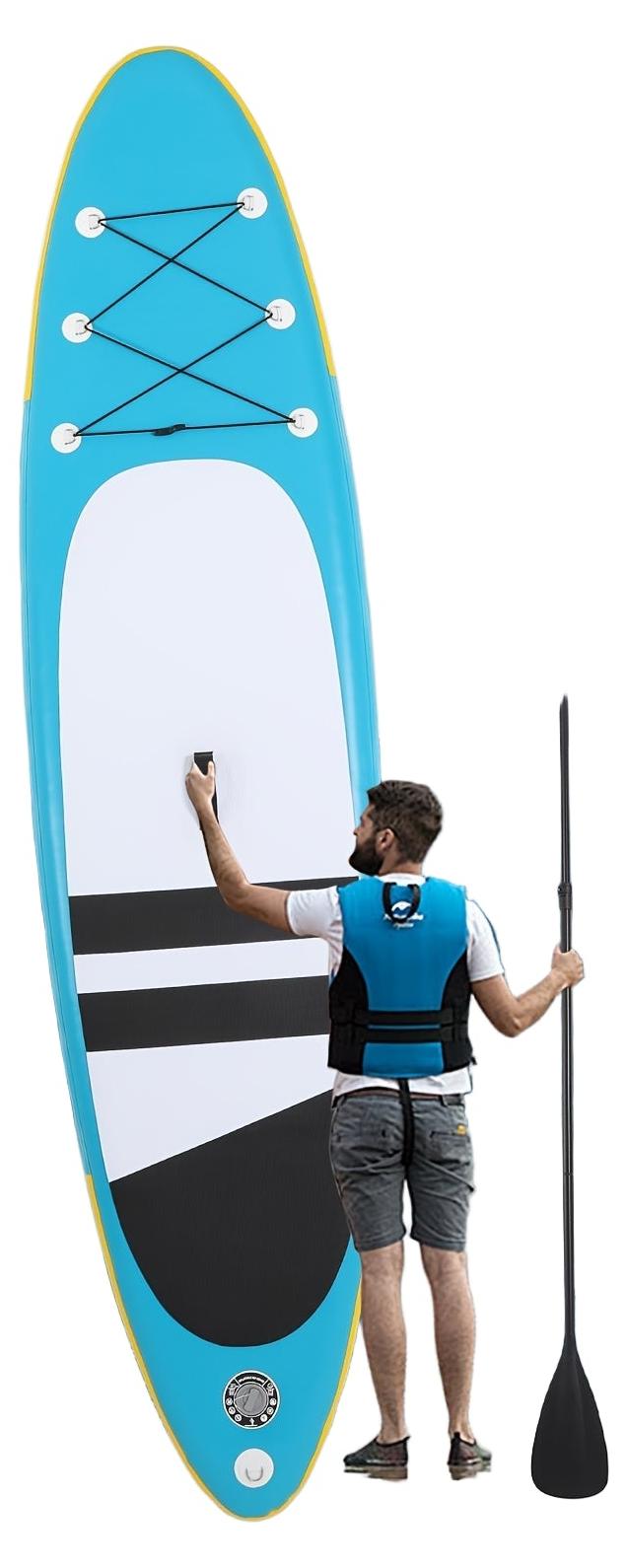 Aufblasbares Stand-Up-Paddleboard - SUP-Board - Paddelbrett - Wassersportbrett - Yoga-Board - Blau