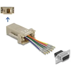 DELOCK D-Sub 9 Pin Buchse zu RJ12 6P/6c Buchse Montagesatz