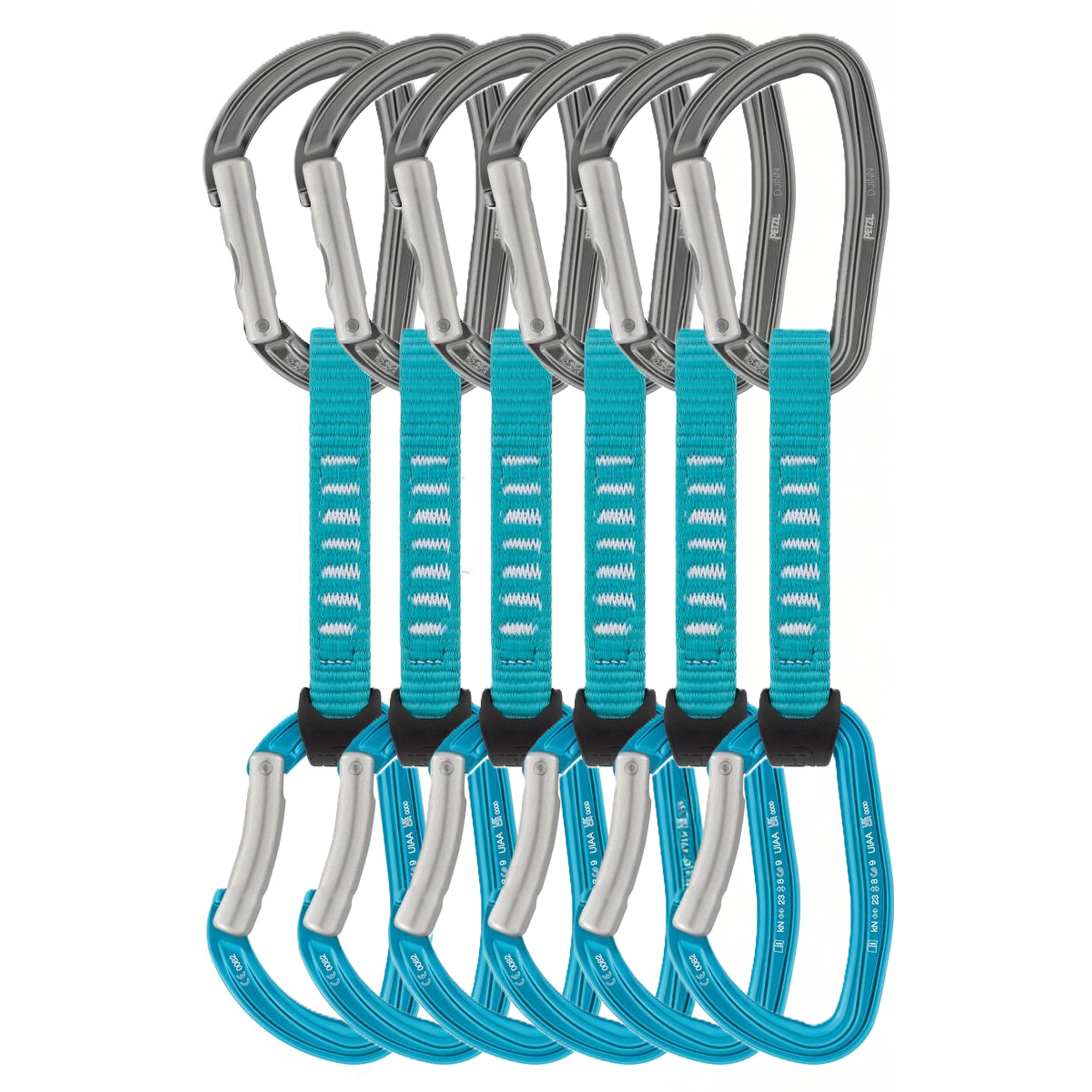 Petzl Djinn Axess Expressset 6er Pack Express-Sets tuerkis Größe 11CM Alpinklettern | Sportklettern