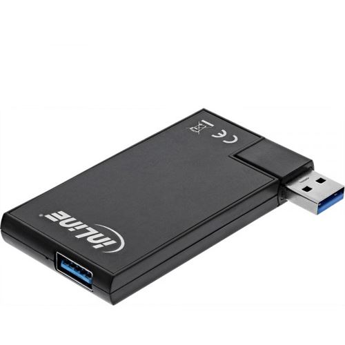 InLine 180 Twist Hub USB 3.0, 4 Port, drehbar, schwarz