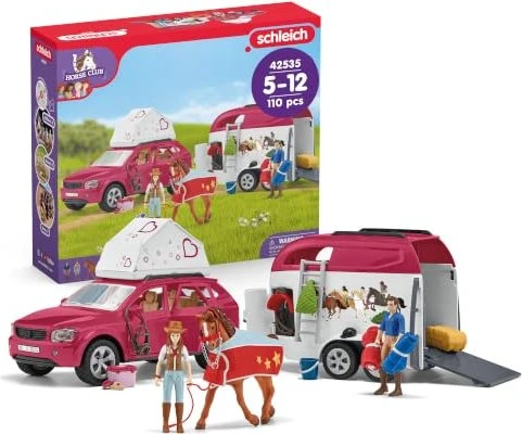 Schleich Abenteuer-Auto mit Anhänger und Pferd