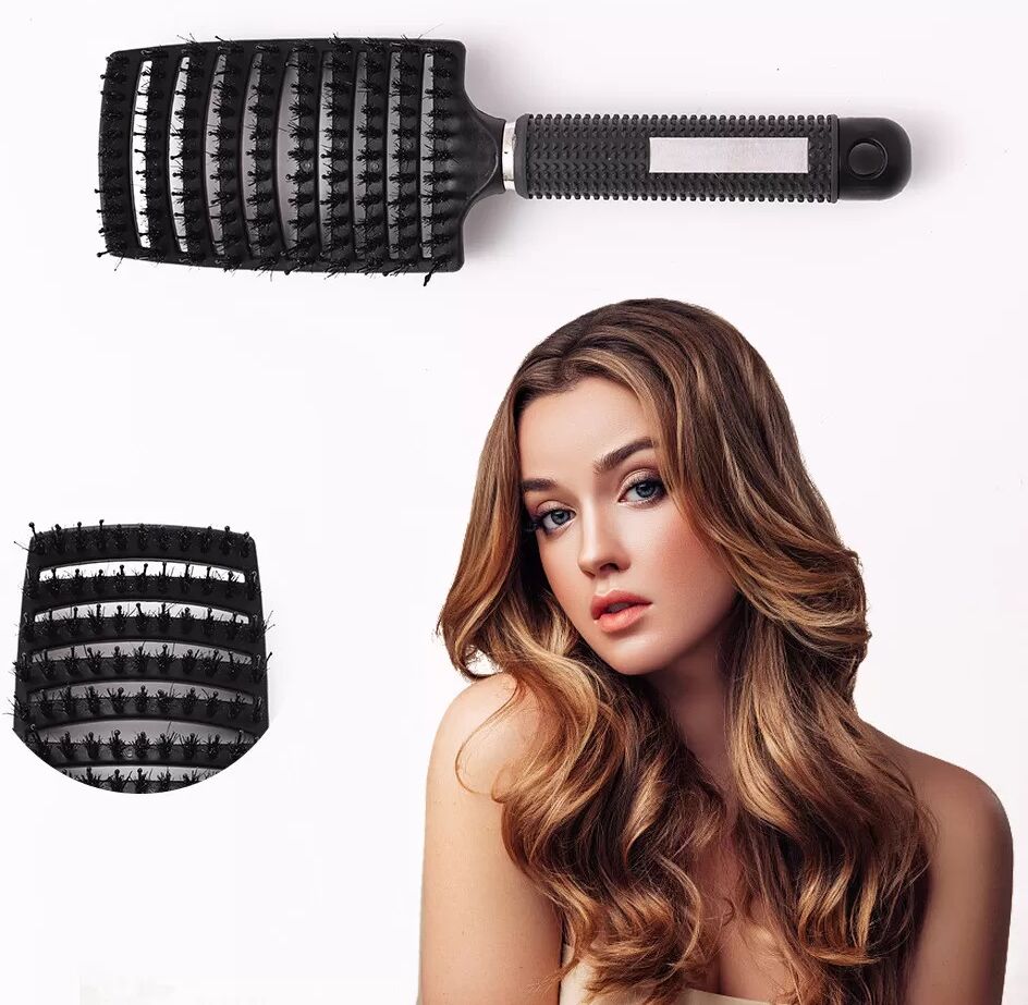 INF Brosse de massage ventilée pour tous types de cheveux Le noir
