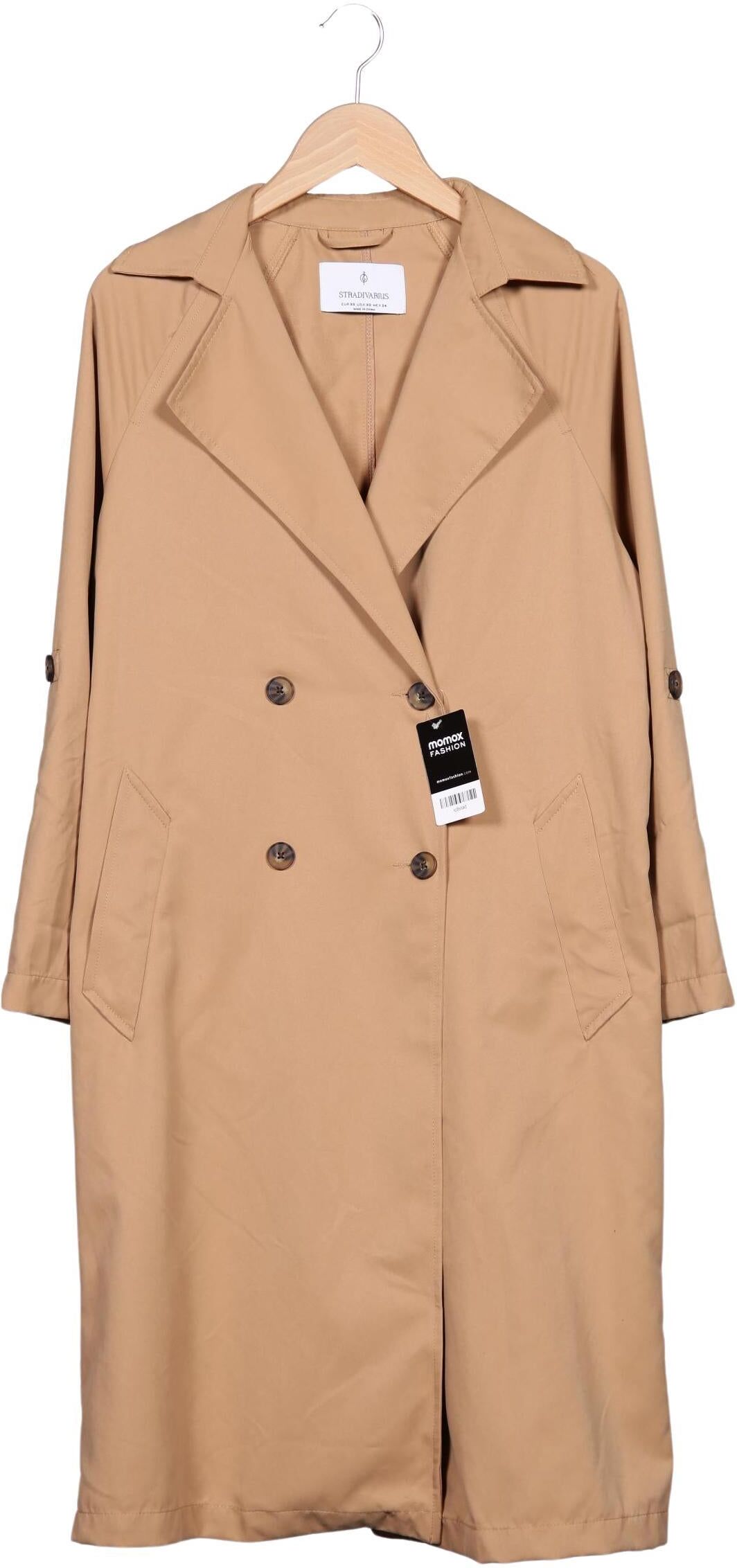 Stradivarius Damen Mantel, Beige, Gr. XS, Synthetik - Second Hand