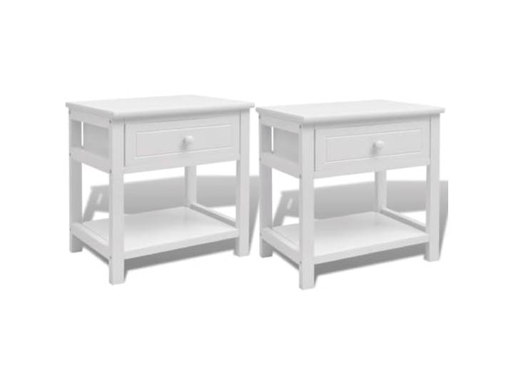 Fisinber Nachttische 2er Set Holz Weiß 40x29x42 cm Beistelltisch Schublade Kompakte Betttische für Schlafzimmer und Wohnzimmer mit Schublade und zusätzlicher Ablage für Bücher und Dekoration.