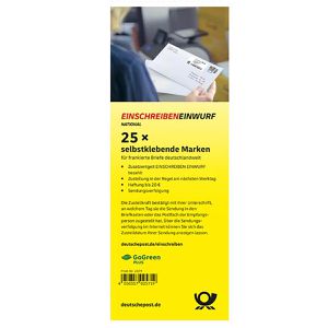 DeutschePost Einschreiben Einwurf, national, selbstklebend, 25 Stück à 2,35