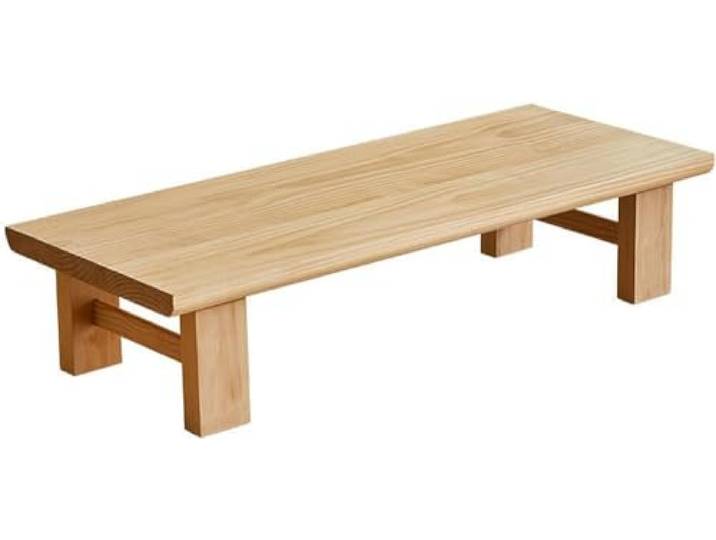 Niedriger Tisch zum Sitzen auf dem Boden, japanischer Tee-Bodentisch, niedriger Tisch zum Sitzen auf dem Boden, Essen, Couchtisch aus Holz für Wohnzimmer, Rezept (Größe: 120,1 x 60,2 x 38,1 cm, Farbe: