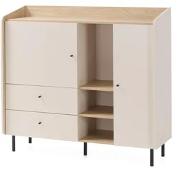 KOMMODE Alex mit 1 Tür und 2 Schubladen, Beige Sand