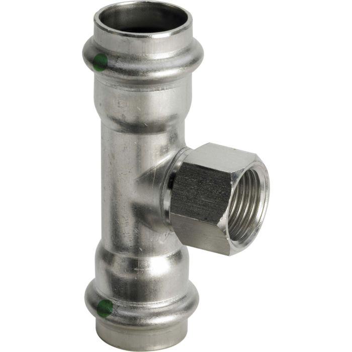 Viega Sanpress Inox T-Stück 437169 18mmxRp 3/4x18mm, Stahl nichtrostend, SC-Contur