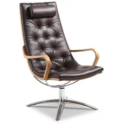 Conform Sessel Life Metall verchromt Leder Brown