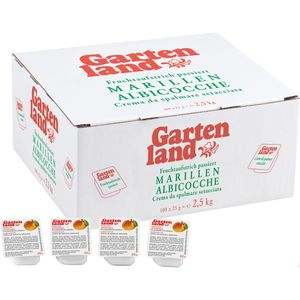 Gartenland Fruchtaufstrich passiert, Marillen, vegan, 45% Fruchtgehalt, Portionspackungen, je 25 g, 100 Stück